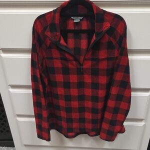 Natural Reflections Red and Black Plaid Sweater